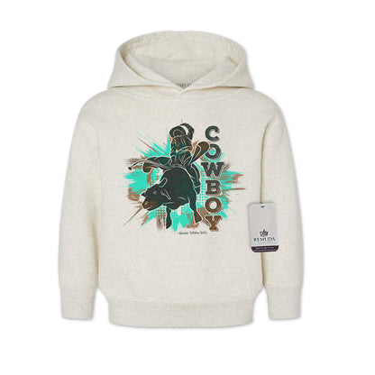 Cowboy Rodeo Bull Rider Toddler Western Hoodie Oatmeal