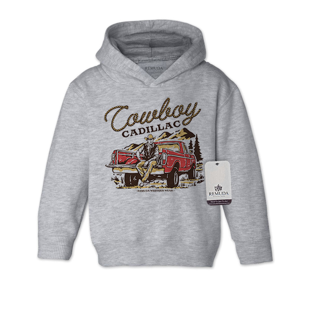 Remuda Western Wear Cowboy Cadillac Toddler Western Hoodie Gray