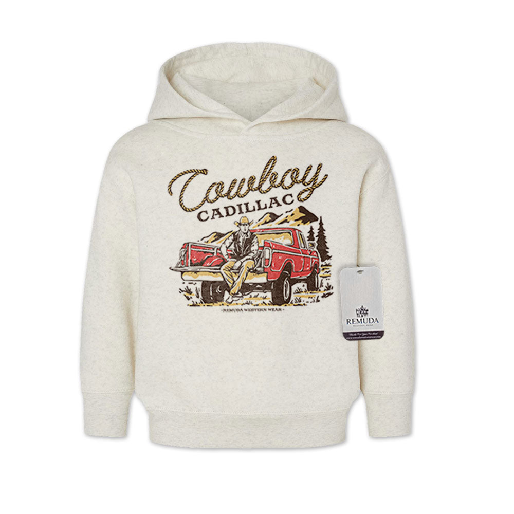 Remuda Western Wear Cowboy Cadillac Toddler Western Hoodie Oatmeal