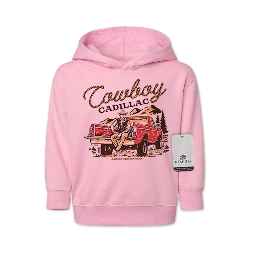 Remuda Western Wear Cowboy Cadillac Toddler Western Hoodie Pink