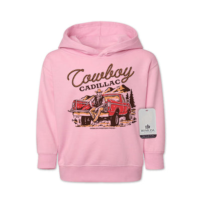 Remuda Western Wear Cowboy Cadillac Toddler Western Hoodie Pink