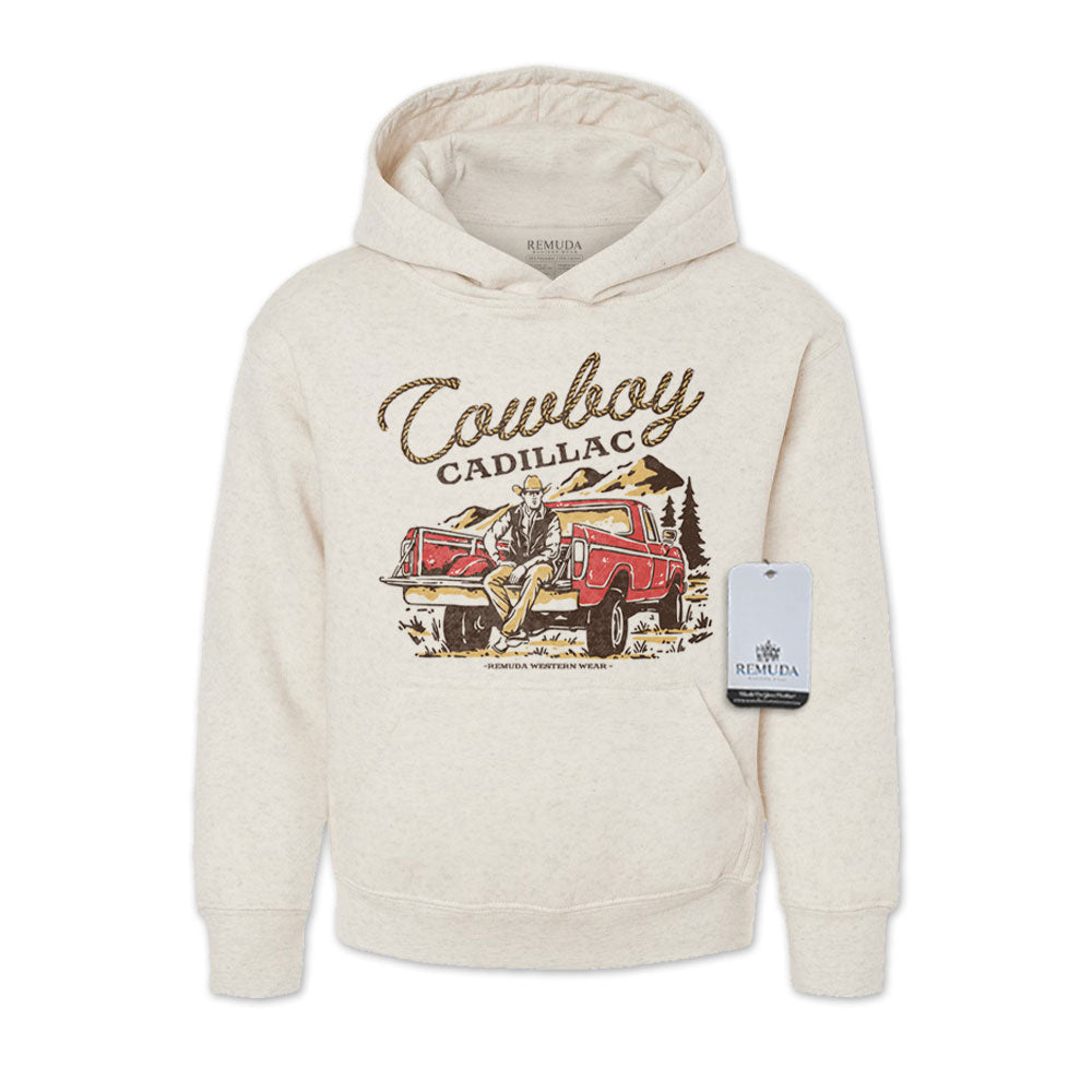 Cowboy Cadillac - Youth Western Pullover Hoodie