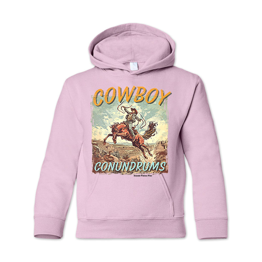 COWBOY CONUNDRUMS Youth Western Pullover Hoodie