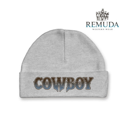 Cowboy Infant Baby Western Beanie Hat Heather Gray