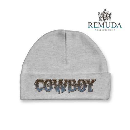 Cowboy Infant Baby Western Beanie Hat Heather Gray