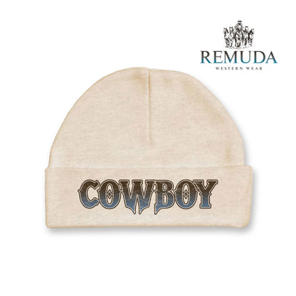 Cowboy Infant Baby Western Beanie Hat Oatmeal