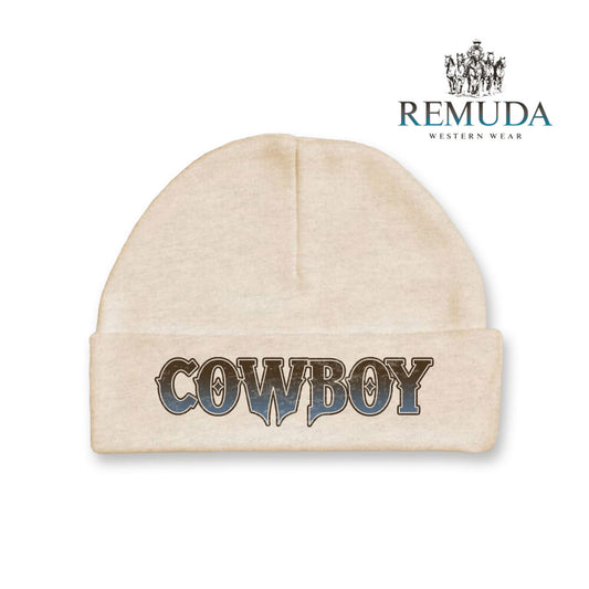 Cowboy Infant Baby Western Beanie Hat Oatmeal