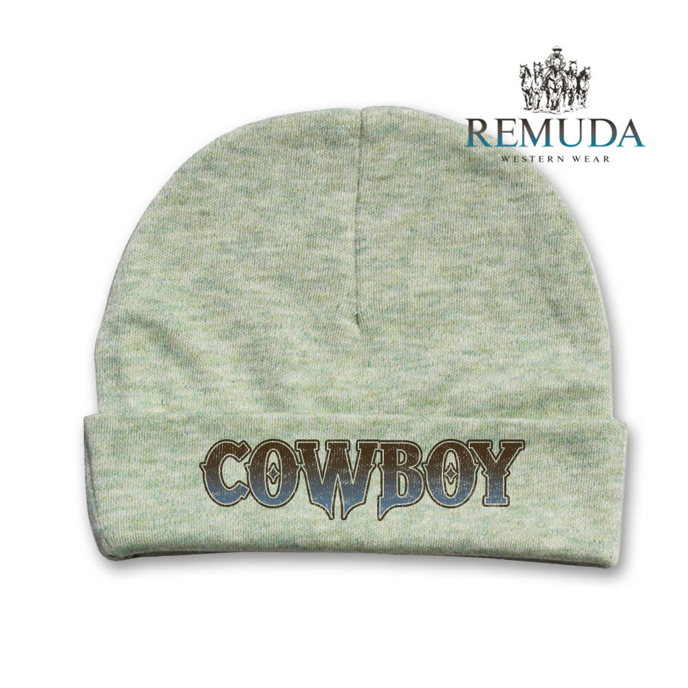 Cowboy Infant Baby Western Beanie Hat Sage Heather Green