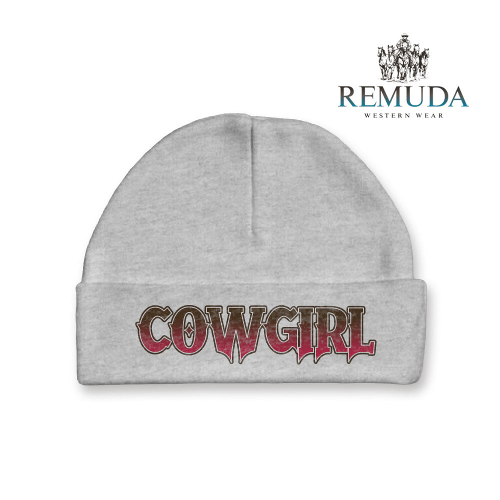 Cowgirl Infant Baby Western Beanie Hat Heather Gray