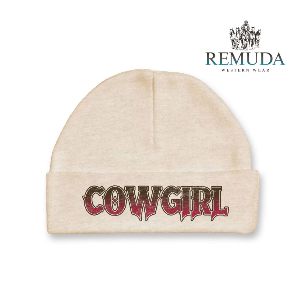 Cowgirl Infant Baby Western Beanie Hat Oatmeal