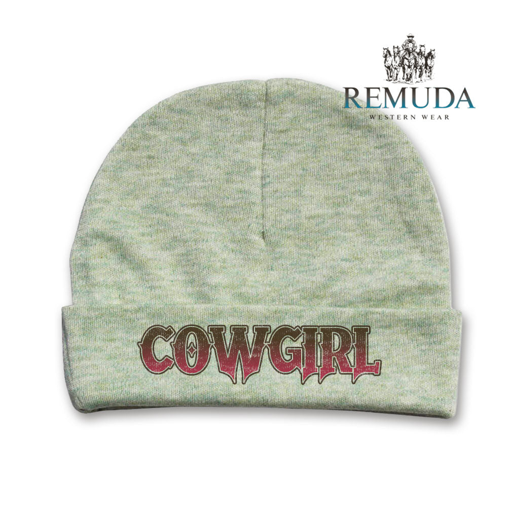 Cowgirl Infant Baby Western Beanie Hat Sage Heather Green