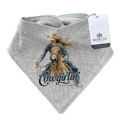 Cowgirlin' Infant / Toddler Western Bandana Bib Gray