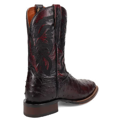Dan Post Alamosa (Black Cherry)  - Men's Ostrich Skin Leather Cowboy Boots