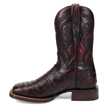 Dan Post Alamosa (Black Cherry)  - Men's Ostrich Skin Leather Cowboy Boots