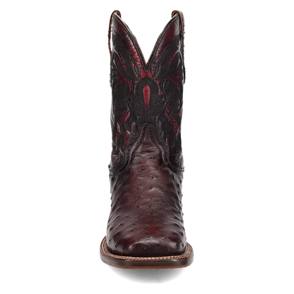 Dan Post Alamosa (Black Cherry)  - Men's Ostrich Skin Leather Cowboy Boots