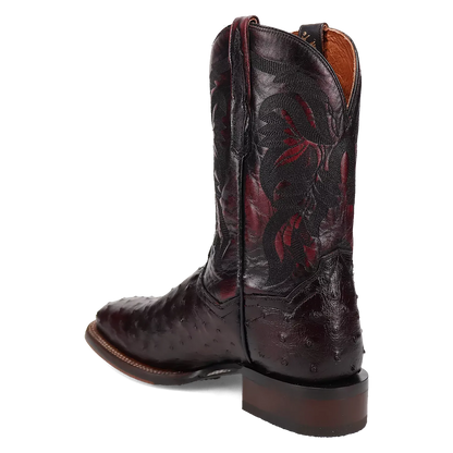 Dan Post Alamosa (Black Cherry)  - Men's Ostrich Skin Leather Cowboy Boots