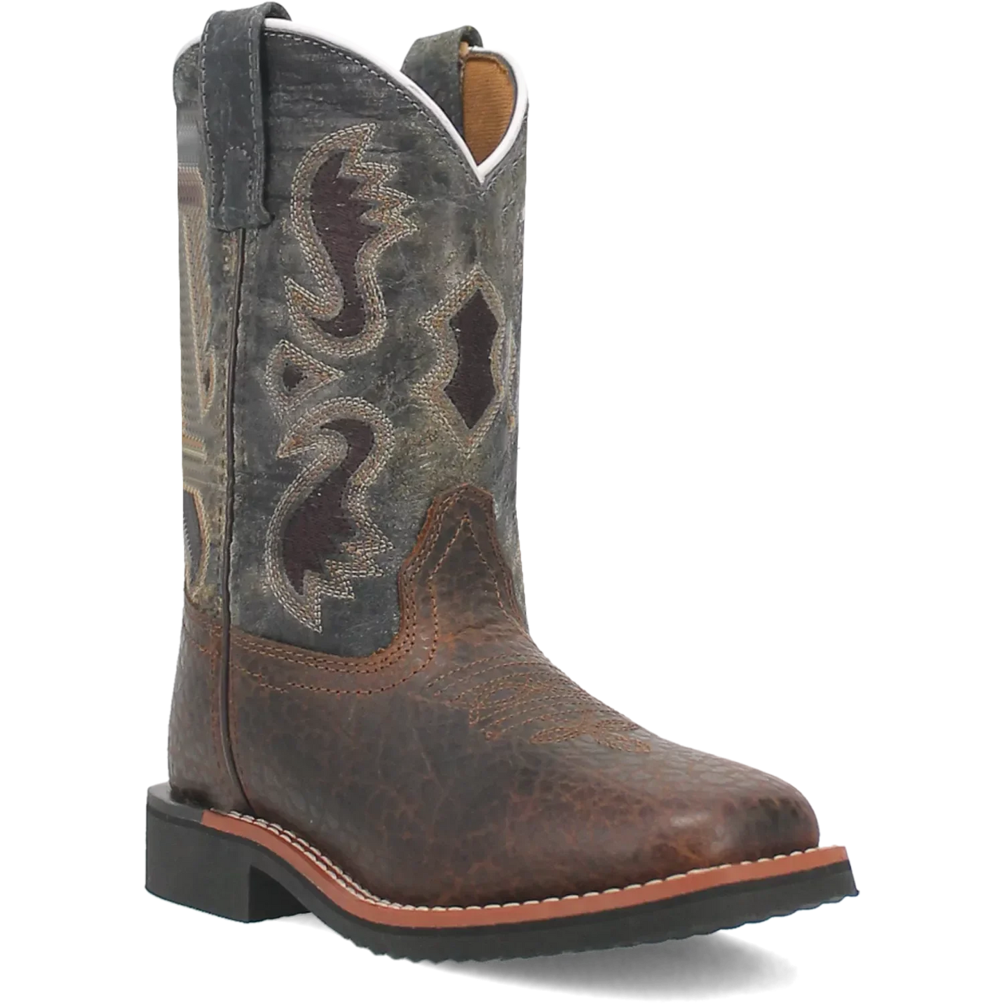 Dan Post Creek (Dark Navy/Brown) - Little Kid's/Big Kid's Leather Cowboy Boots