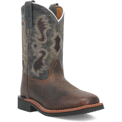 Dan Post Creek (Dark Navy/Brown) - Little Kid's/Big Kid's Leather Cowboy Boots