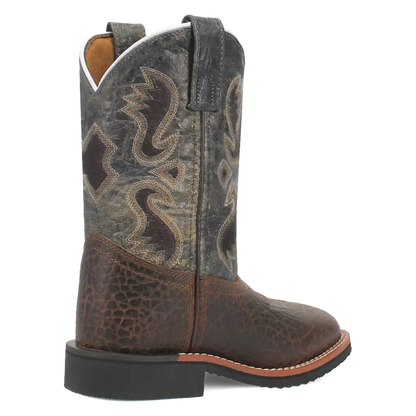 Dan Post Creek (Dark Navy/Brown) - Little Kid's/Big Kid's Leather Cowboy Boots