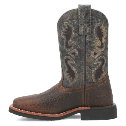 Dan Post Creek (Dark Navy/Brown) - Little Kid's/Big Kid's Leather Cowboy Boots