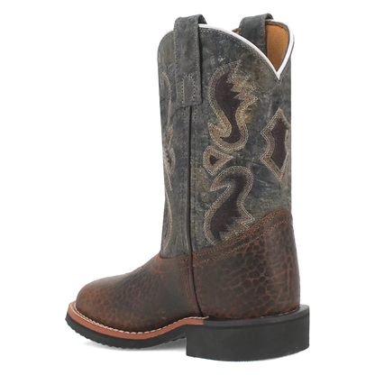 Dan Post Creek (Dark Navy/Brown) - Little Kid's/Big Kid's Leather Cowboy Boots