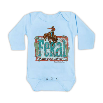 Feral, I Come By It Honestly - Infant Western One Piece Romper