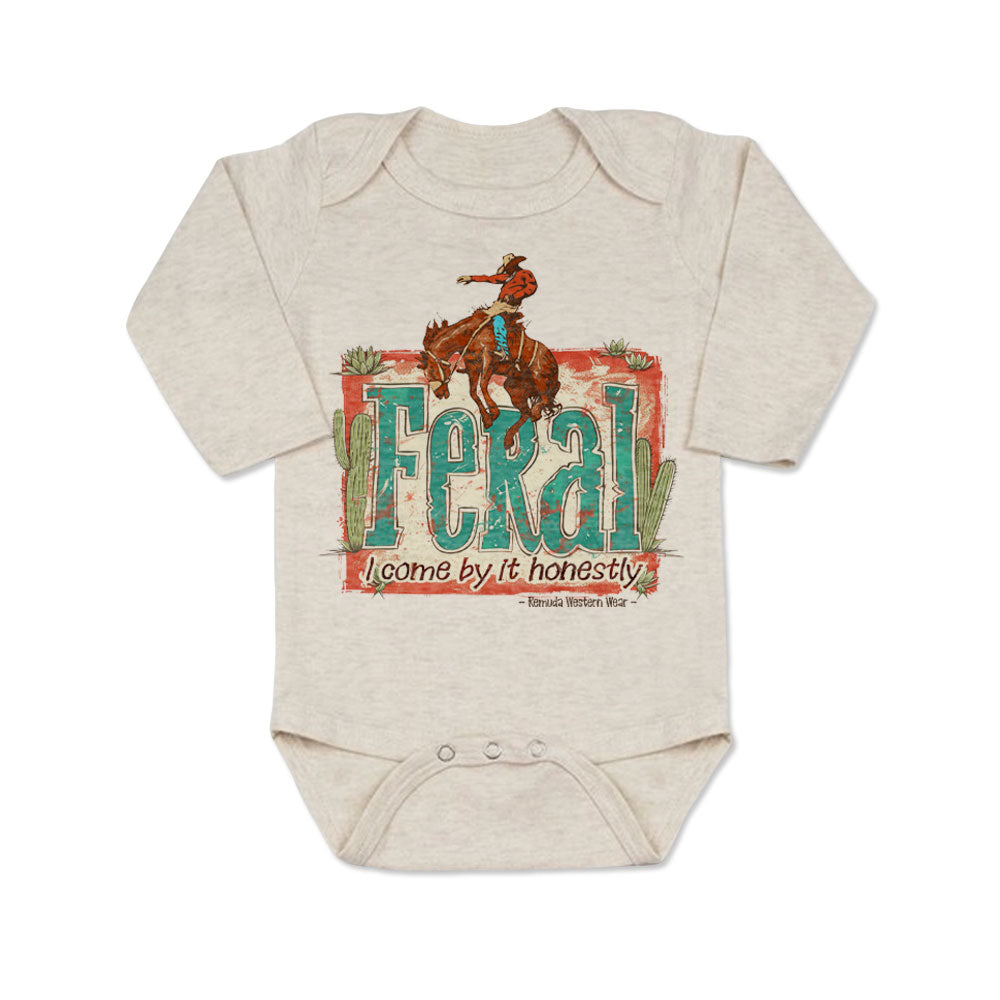 Feral, I Come By It Honestly - Infant Western One Piece Romper