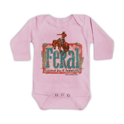 Feral, I Come By It Honestly - Infant Western One Piece Romper