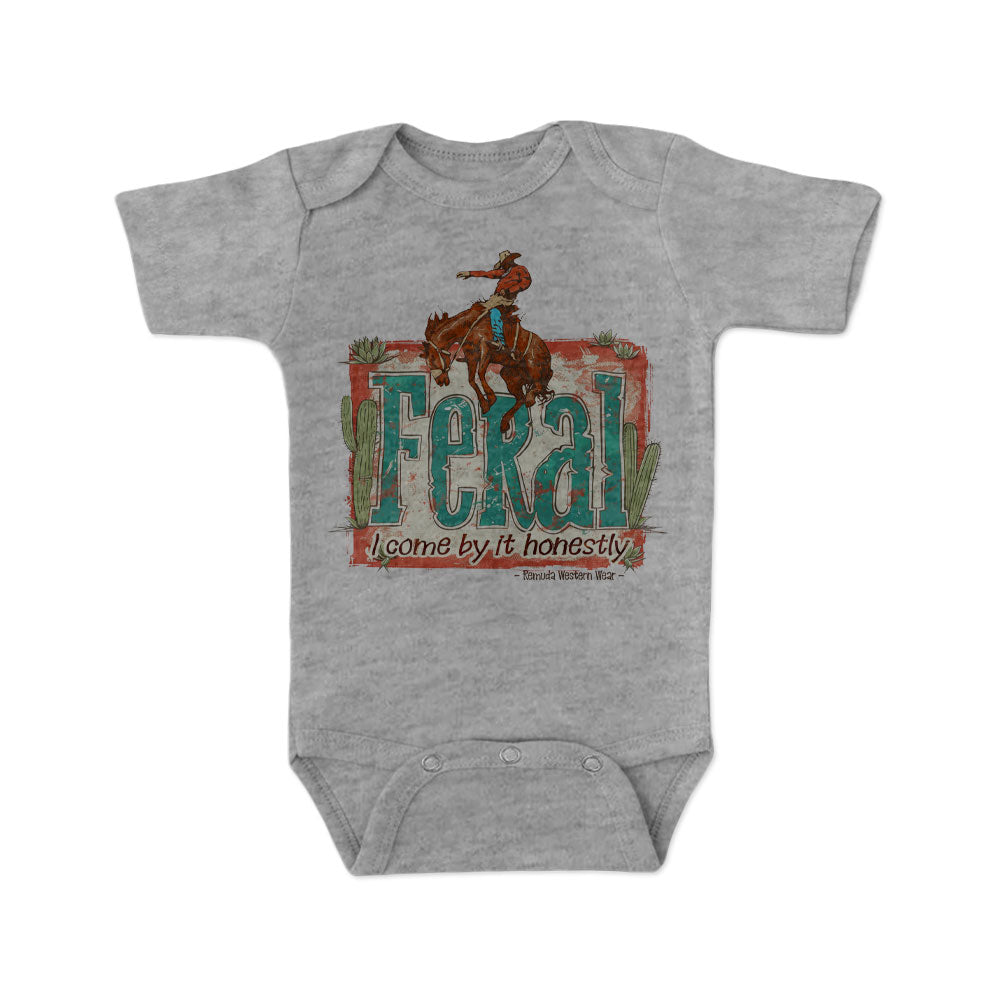 Feral, I Come By It Honestly - Infant Western One Piece Romper