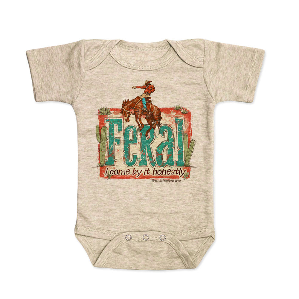 Feral, I Come By It Honestly - Infant Western One Piece Romper