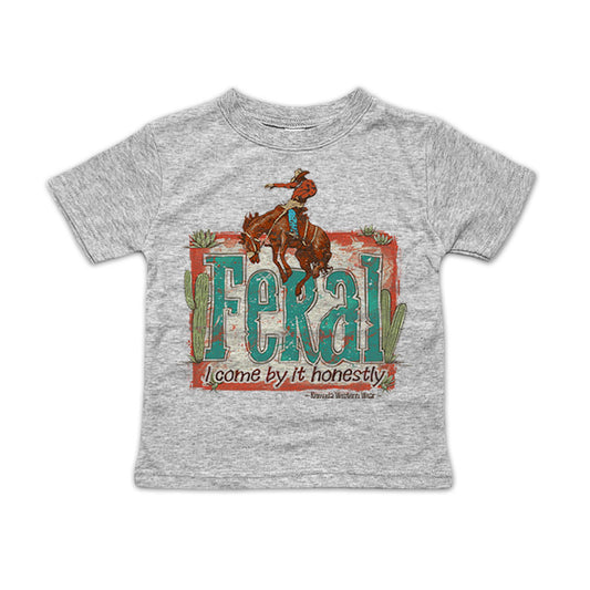 Feral, I Come By It Honestly - Infant Western Tee