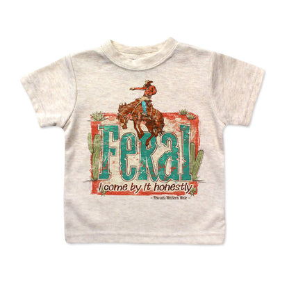 Feral, I Come By It Honestly - Infant Western Tee