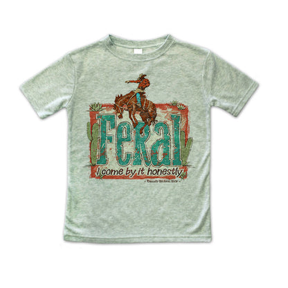 Feral, I Come By It Honestly - Toddler Western Tee