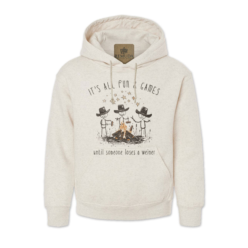 It's All Fun & Games Until Someone Loses A Weiner -  Adult Unisex Pullover Camping Hoodie