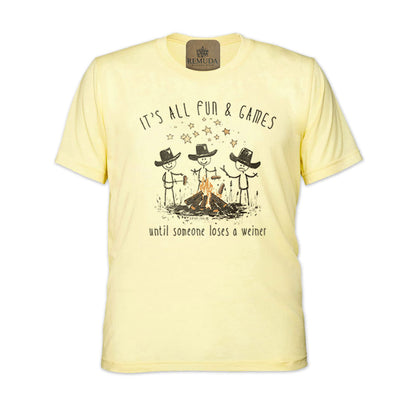 It's All Fun & Games Until Someone Loses A Weiner - Adult Unisex Camping Tee T-Shirt