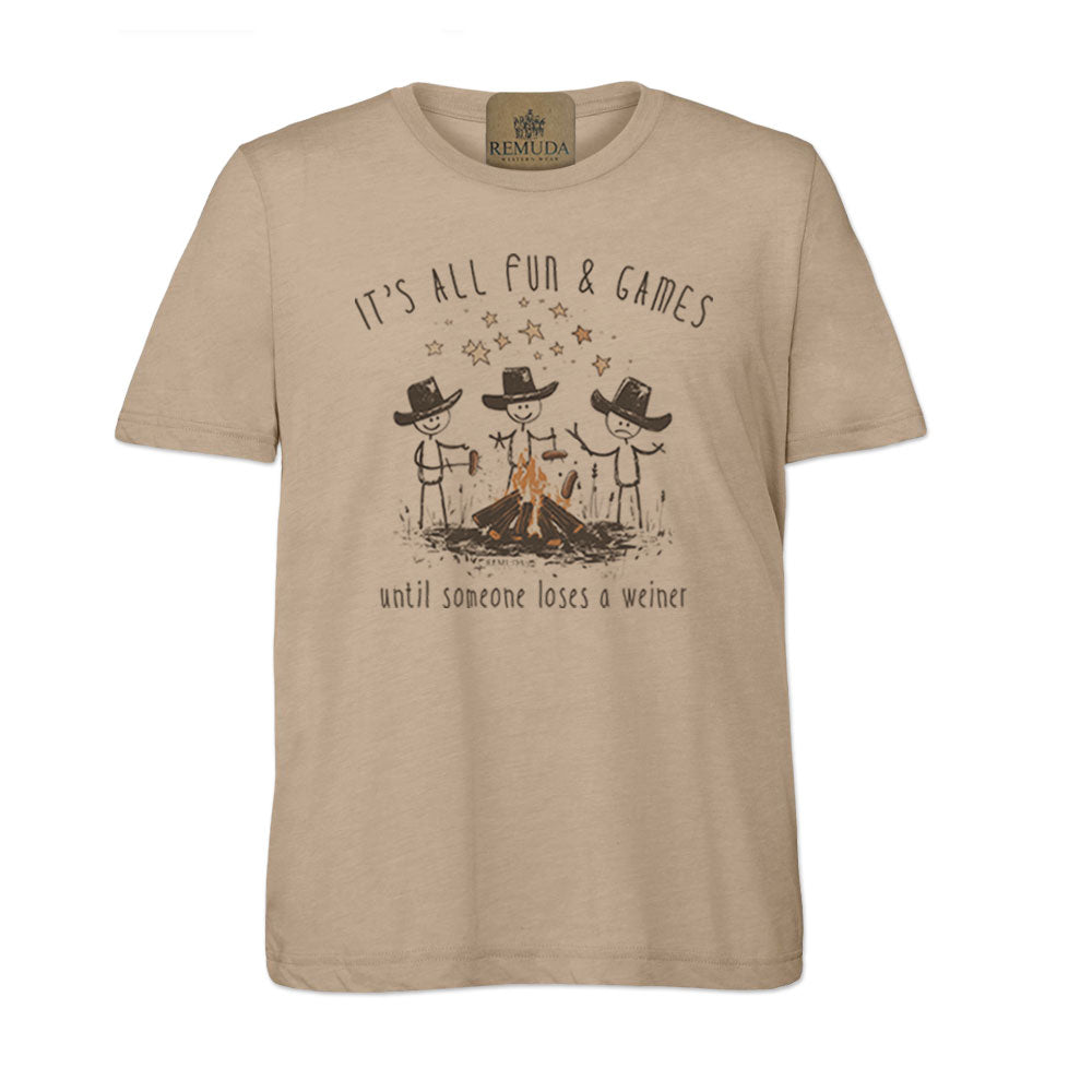 It's All Fun & Games Until Someone Loses A Weiner - Adult Unisex Camping Tee T-Shirt