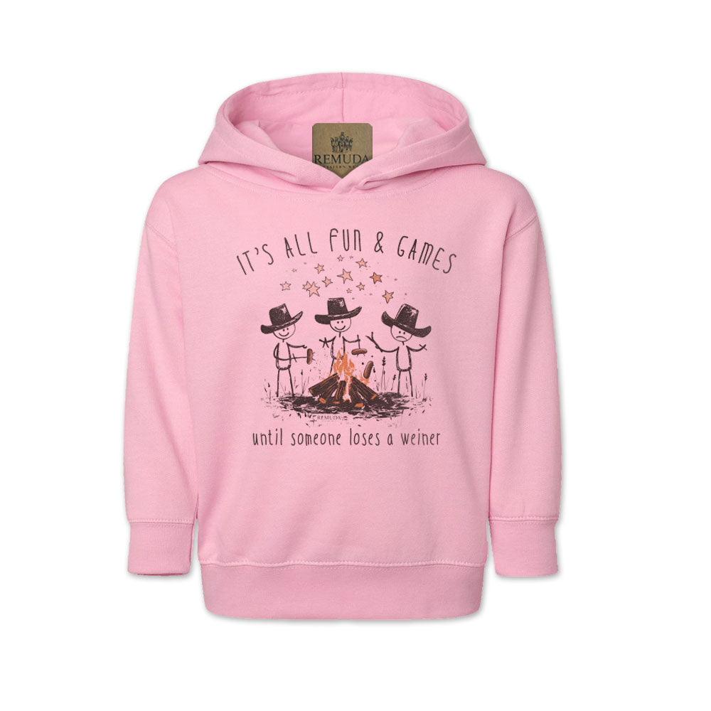 It's All Fun & Games Until Someone Loses A Weiner - Toddler Pullover Camping Hoodie