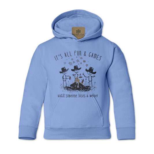 It's All Fun & Games Until Someone Loses A Weiner - Youth Camping Pullover Hoodie