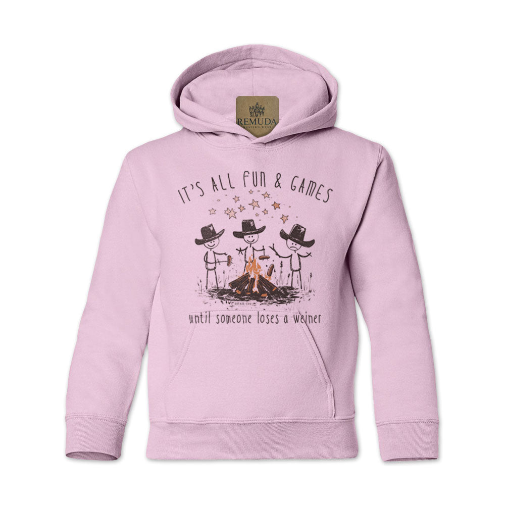 It's All Fun & Games Until Someone Loses A Weiner - Youth Camping Pullover Hoodie