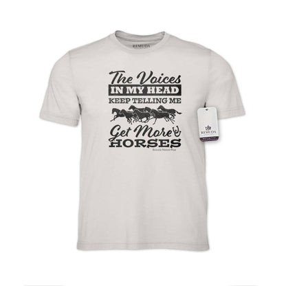 The Voices In My Head Keep Telling Me To Get More Horses  Adult Unisex Western Tee T-Shirt Cement
