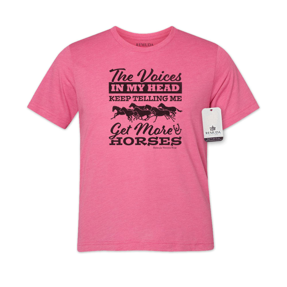 The Voices In My Head Keep Telling Me To Get More Horses  Adult Unisex Western Tee T-Shirt Charity Pink