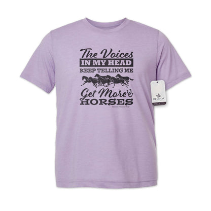 The Voices In My Head Keep Telling Me To Get More Horses  Adult Unisex Western Tee T-Shirt Dark Lavender