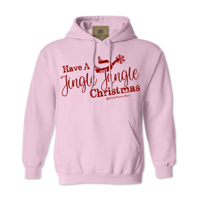 Have A Jingle Jangle Christmas Adult Unisex Western Spur Pullover Hoodie in the color Light Pink