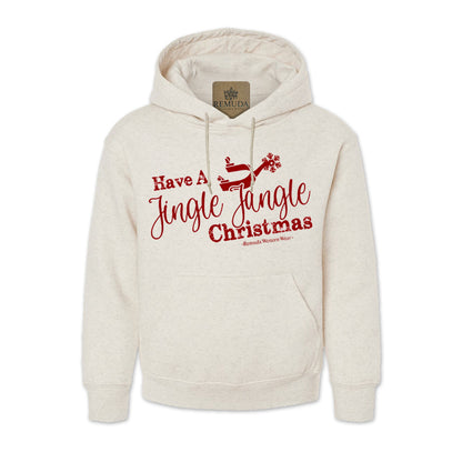 Have A Jingle Jangle Christmas Adult Unisex Western Spur Pullover Hoodie in the color Oatmeal