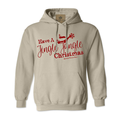 Have A Jingle Jangle Christmas Adult Unisex Western Spur Pullover Hoodie in the color Sand