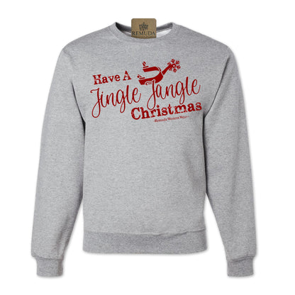 Have A Jingle Jangle Christmas Western Adult Unisex Western Spur Sweatshirt in the color Heather Grey