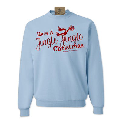 Have A Jingle Jangle Christmas Western Adult Unisex Western Spur Sweatshirt in the color Light Blue