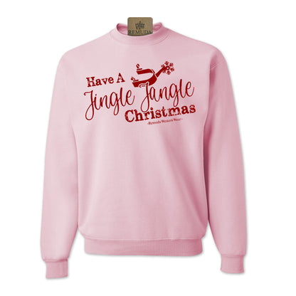 Have A Jingle Jangle Christmas Western Adult Unisex Western Spur Sweatshirt in the color Light Pink