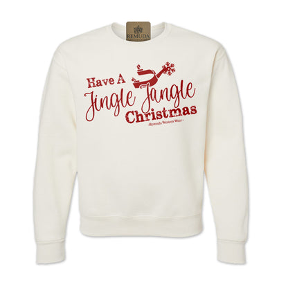 Have A Jingle Jangle Christmas Western Adult Unisex Western Spur Sweatshirt in the color Sweet Cream Heather