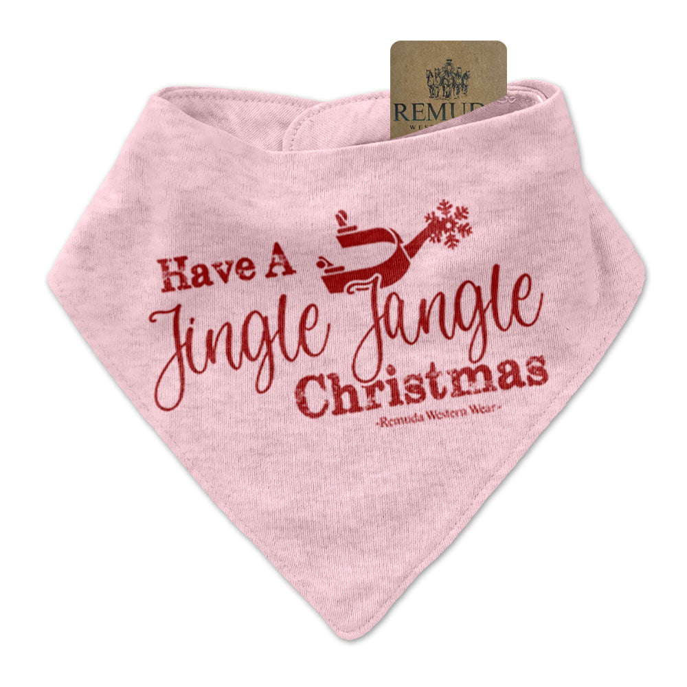 Have A Jingle Jangle Christmas Infant Toddler Western Spur Bandana Bib in the color Pink